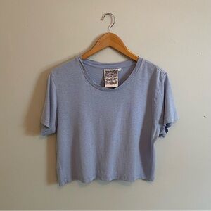 Jungmaven Super Cropped Lorel Tee in Coastal Blue, size XL